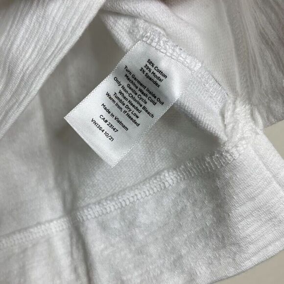 Talbots Sweatshirt XS Small Cozy Crush White Striped 1/4 Zip Pullover UPF 50 - Picture 8 of 11